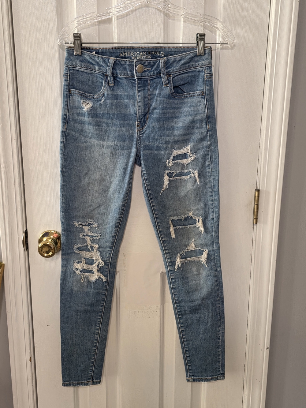 American Eagle Outfitters Women’s Blue Denim Hi Rise Jeggings Size 2 Short